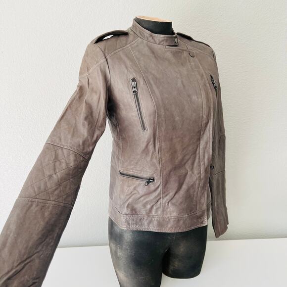 Vince Leather Zip Moto Jacket Women's Size Small - Picture 7 of 9